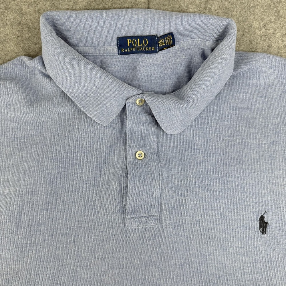 Polo Ralph Lauren Polo Shirt Mens 4XLT Tall Blue Short Sleeve‎ Golf Classic Pony